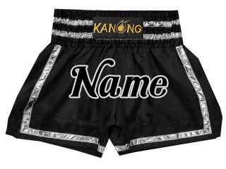 Kanong  Kickboxing Hose mit eigenen namen : KNSCUST-1172 Schwarz