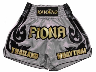 Kanong individuelle Kickboxing Hose : KNSCUST-1246-Grau